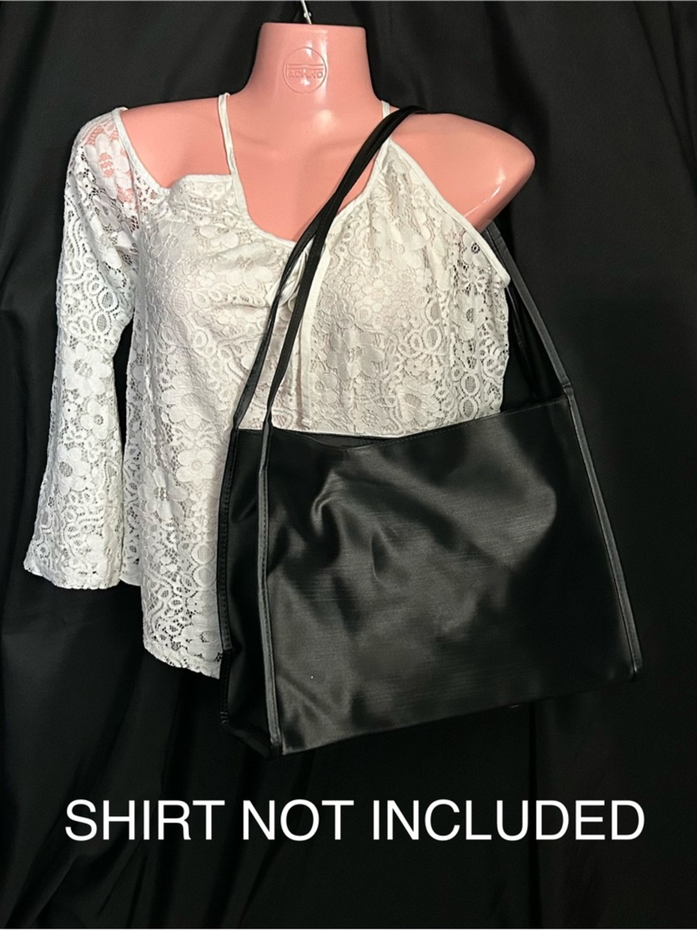 Unbranded Classic Black Tote Bag Sleek Everyday Shoulder Bag